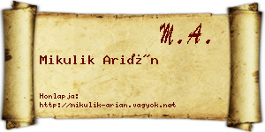 Mikulik Arián névjegykártya